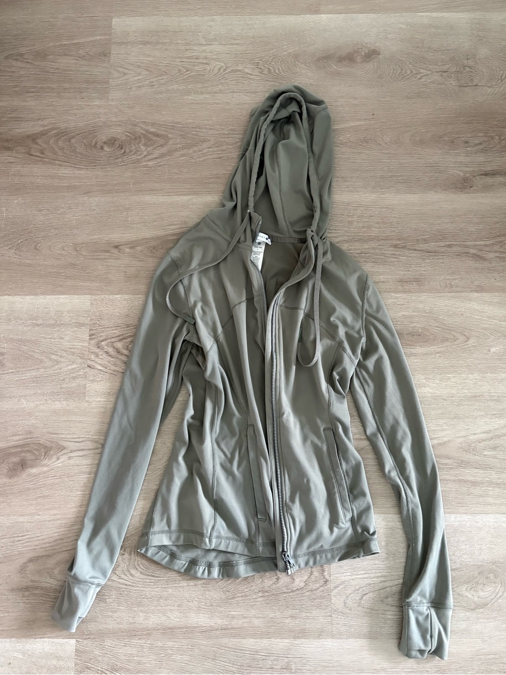 Love Tree Light Olive Hooded Zip-Up Athletic Jacket